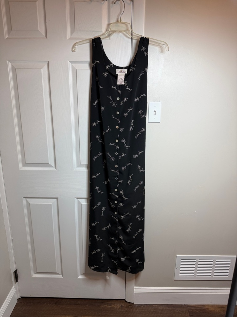 Worthington Black Dress with Cream Script Motif